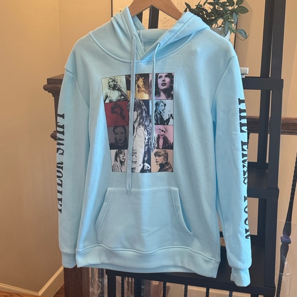 Tops - 🩵 XS Taylor Swift Hoodie Blue Graphic The Eras Tour NWOT